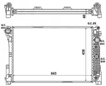 Радіатор охолодження Mercedes-benz DB E212 2.2 OM651 NRF 53968
