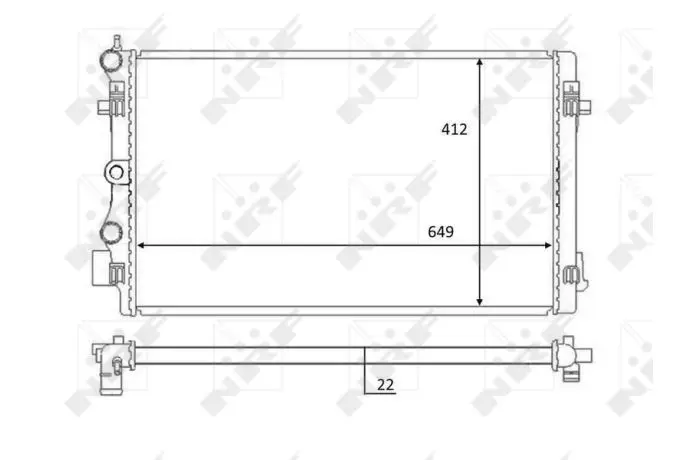 Радіатор охолодження Audi A1/Skoda Fabia/VW Polo 1.4-2.0D 09- (вир-во) NRF 59056 (фото 1)