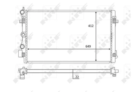 Радіатор охолодження Audi A1/Skoda Fabia/VW Polo 1.4-2.0D 09- (вир-во) NRF 59056