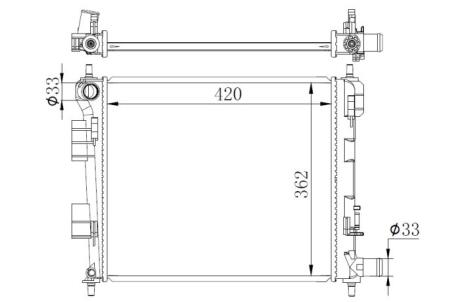 Радіатор охолодження (для авто з АКПП) Hyundai i10 10, 12 13-19 NRF 59262