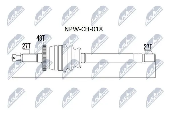 Приводний вал JEEP CHEROKEE (XJ) | WAGONEER, GRAND CHEROKEE II (вир-во) NTY NPW-CH-018 (фото 1)