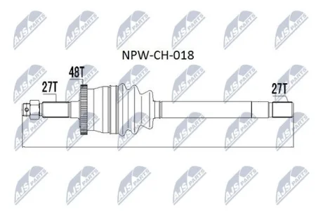 Приводний вал JEEP CHEROKEE (XJ) | WAGONEER, GRAND CHEROKEE II (вир-во) NTY NPW-CH-018