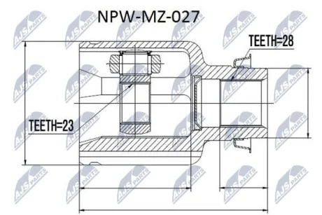 ШРКШ внутр. правий MAZDA 3, 626 V (вир-во) NTY NPW-MZ-027