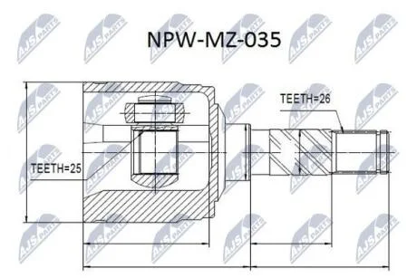 ШРКШ внут правий Ford Ranger/Mazda BT 2006- NTY NPW-MZ-035