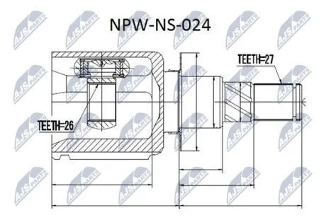 Шрус полуоси NTY NPW-NS-024