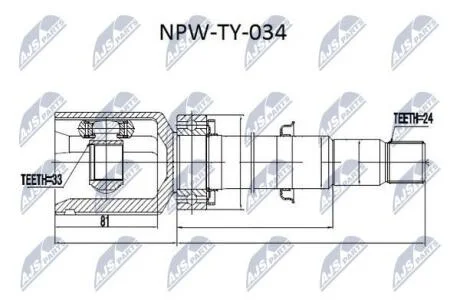Шрус полуоси NTY NPWTY034