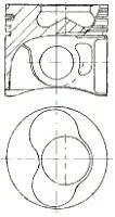 Поршень (81 мм) (циліндр 1, 2) VW - ACV,AGX,AHD,AHY,AJT,ANJ,APA,AUF,AXG,AXL,AYC,AYY,BBE,BBF NURAL 87-501500-00