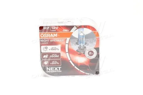 Автолампа Night Breaker Laser H7 PX26d 55 W прозрачно-голубая OSRAM 64210NLHCB (фото 1)