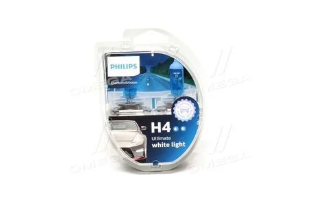 Автолампа DiamondVision H4 P43t-38 55 W 60 W синя PHILIPS 12342DVS2