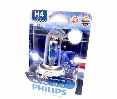 Автолампа Racing Vision GT200 H4 P43t-38 55 W 60 W прозрачно-голубая PHILIPS 12342RGTB1