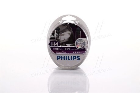 Автолампа VisionPlus H4 P43t-38 55 W 60 W прозора PHILIPS 12342VPS2 (фото 1)