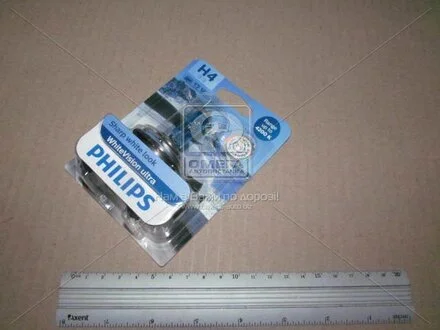 Автолампа WhiteVision Ultra H4 P43t-38 55 W 60 W светло-голубая PHILIPS 12342WVUB1