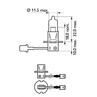 Автолампа Rally H3 PK22s 100 W прозора PHILIPS 12455RAC1