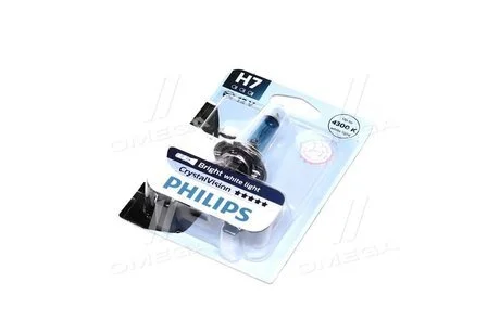 Автолампа CrystalVision H7 PX26d 55 W світло-блакитна PHILIPS 12972CVB1