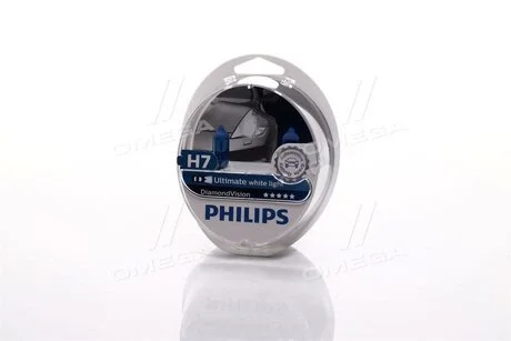 Автолампа DiamondVision H7 PX26d 55 W синя PHILIPS 12972DVS2