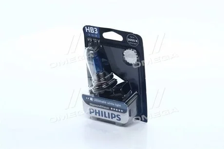 Автолампа DiamondVision HB3 P20d 65 W синя PHILIPS 9005DVB1