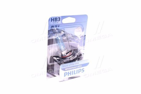 Автолампа WhiteVision Ultra HB3 P20d 60 W синяя PHILIPS 9005WVUB1