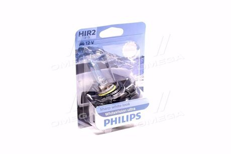 Автолампа WhiteVision Ultra HIR2 PX22d 55 W світло-блакитна PHILIPS 9012WVUB1
