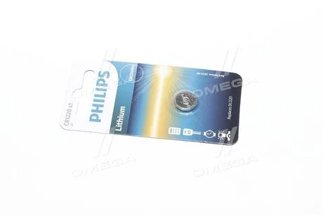 Батарейка CR1220 - 3.0V coin 1-blister (12.5 x 2.0) - Lithium (пр-во Philips) PHILIPS CR1220/00B