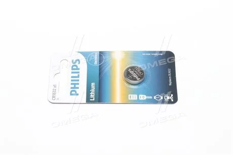 Батарейка CR1632 - 3.0V coin 1-blister (16.0x 3.2) - Lithium (пр-во Philips) PHILIPS CR1632/00B