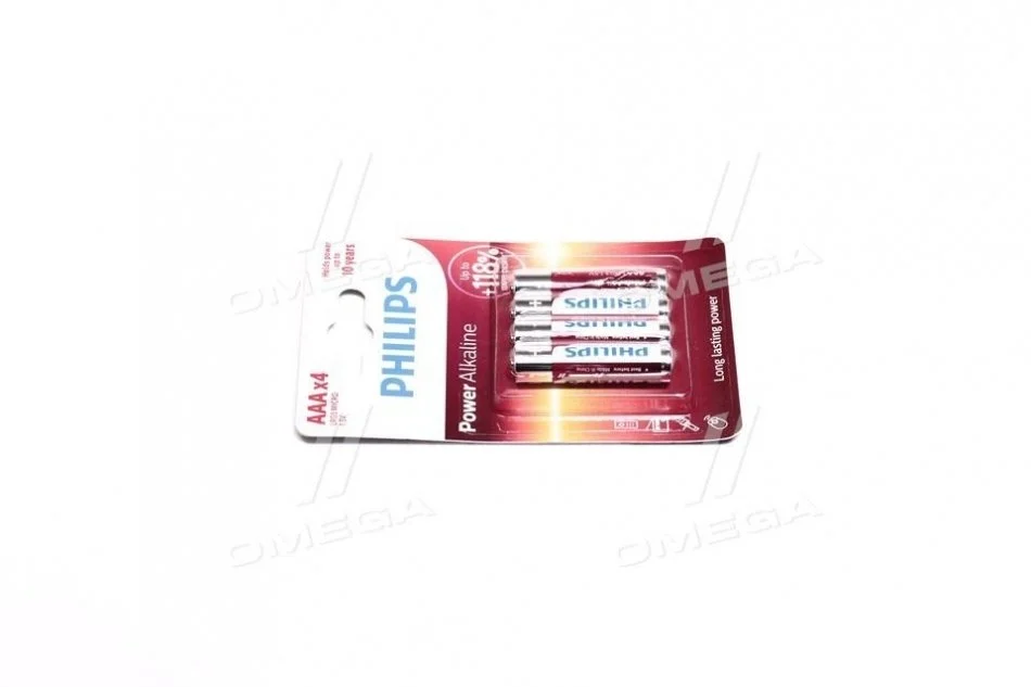 Батарейка LR03 / AAA Power Alkaline Blister 4шт (пр-во Philips) PHILIPS LR03P4B/10 (фото 1)