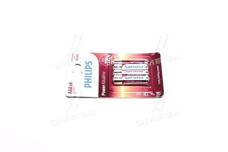 Батарейка LR03 / AAA Power Alkaline Blister 4шт (пр-во Philips) PHILIPS LR03P4B/10