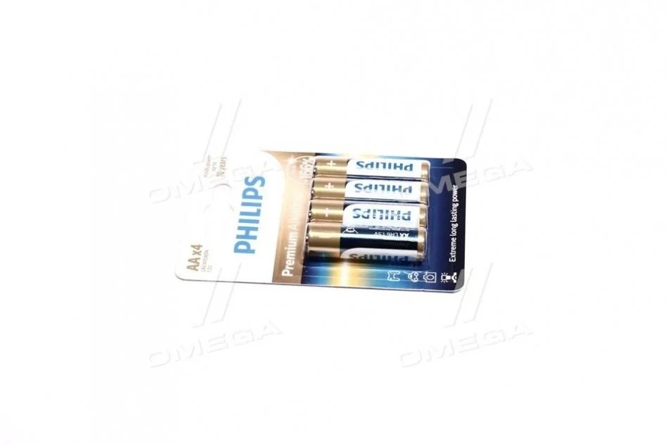Батарейка LR6/ AA Premium Alkaline Blister 4шт (пр-во Philips) PHILIPS LR6M4B/10 (фото 1)