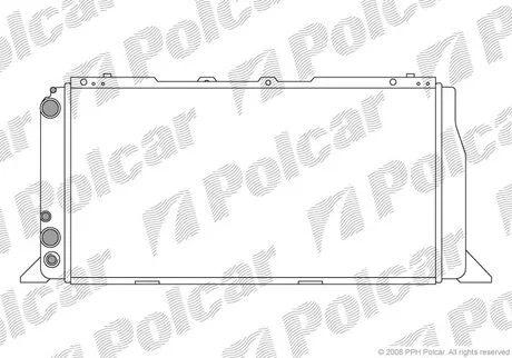 Радиатор Audi 80, 90, Cabriolet, Coupe 1.6-2.0 06.86-07.98 Polcar 130708A2