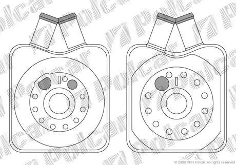 Радіатор масляний Audi 80, 100, VW GolfII, Jetta II, Passat -96, Ibiza -99, A8 94-02, A6 Avant -97, Polo -99 Polcar 1308L8-1