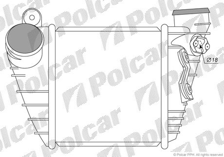 Радиатор интеркулера Audi/VW 1.8T/1.9TDI 96- Polcar 1323J8-1
