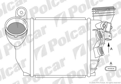 Радиатор интеркулера VW Golf/Bora/Skoda Octavia/Seat Leon 1.9TDI 00-10 Polcar 1323J8-5 (фото 1)