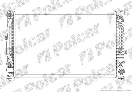 Радиатор основной Audi A4/A6/VW Passat 24-28 95-08 Polcar 132408A6 (фото 1)