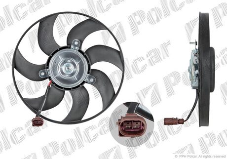 Вентилятор радіатора Audi A1, A3, TT,Skoda Octavia, Superb, Yeti VW Beetle, Caddy10-36 0203- Polcar 133123U3-1