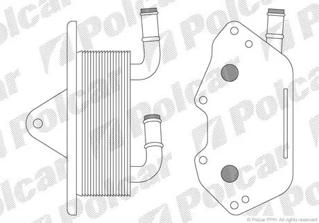 Масляний радіатор Audi A4, A5, A6, A6 Allroad, A7, A8, Q5, Q7 VW Touareg 2.0D-3.2 05.04- Polcar 1335L8-1
