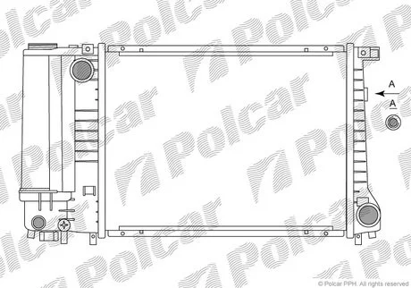 Радіатор охолодження Bmw 3/5 E36/E34 1.6/1.8 i Polcar 200708A1