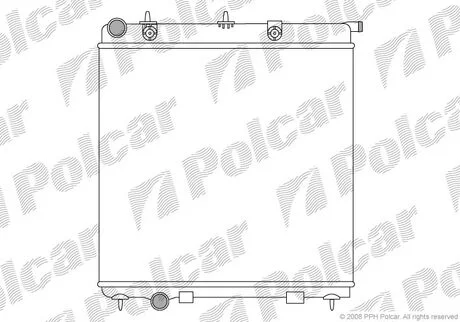 Радиатор охлаждения (MT) Citroen C2, C3 I, C3 II, C3 III, C3 Pluriel, C4 Cactus, Ds3 Peugeot 1007, 2008, 207, 208 1.0-1.6D 02.02 Polcar 231508A1