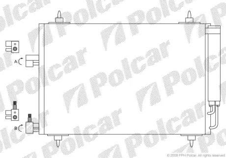 Радіатори кондиціонера | CITROEN C5, 02- Polcar 2332K8C1