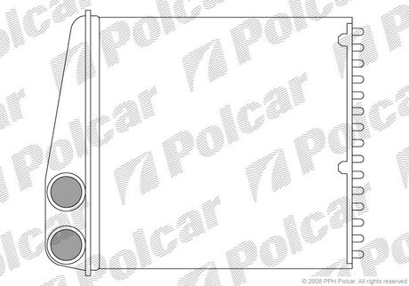 Радіатор печі Nissan Micra K12 1.0 16V 2002/11>/Renault Clio II, III 1.0-1.6 01.03- Polcar 2707N8-2 (фото 1)