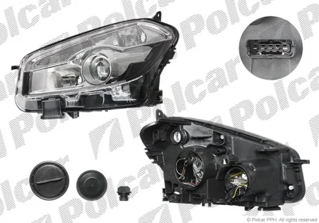 Фара основна | QASHQAI, 04.10- Polcar 271409E