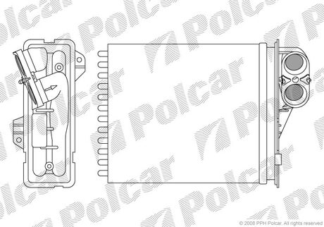 Радіатор печі Dacia Logan 04- Polcar 2800N8-1 (фото 1)