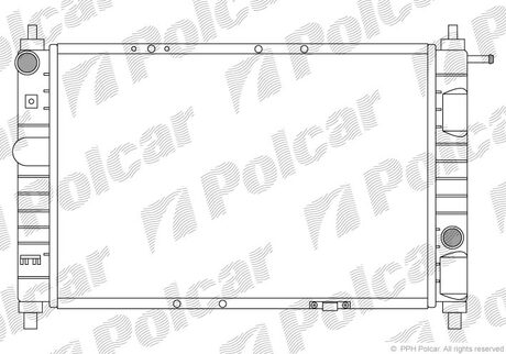 Радиатор охлаждения (MT) Daewoo Matiz 0.8 2001-> Polcar 290208-A