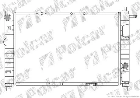 Радиатор охлаждения (MT) Daewoo Matiz 0.8 2001-> Polcar 290208-A