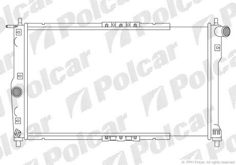 Радіатор охолодження двигуна (+AC) Daewoo Lanos 1.4/1.5/1.6 05.97 Polcar 291208-A (фото 1)