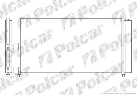 Радіатор кондиціонера Fiat Doblo 1.3-1.9 JTD 01- Polcar 3022K8C5