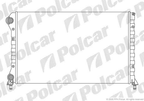 Радіатор двигуна Fiat Doblo 1,9 D 01- (+AC) Polcar 304008A4 (фото 1)
