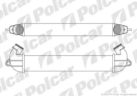 Інтеркулер Fiat Doblo 19 JTD Diesel M A/C + A/A 01- Polcar 3040J8-1