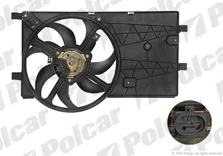 Вентилятор радиатора Citroen Nemo/Peugeot Bipper13/14D 07- (с диффузором)) Polcar 308523W2
