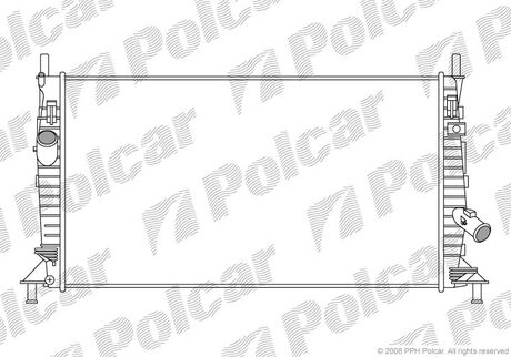 Радиатор охлаждения Ford Focus C-Max 2.0TDCi 03- Polcar 320208-2 (фото 1)