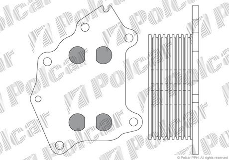 Масляний радіатор Citroen/Peugeot 1.4D/1.6D 09.01- Polcar 5102L8-1