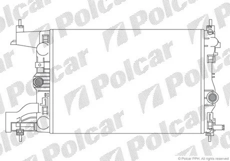 Радіатор охолодження (MT) Opel Astra J 1.3D/1.7D 12.09- Polcar 551108-3